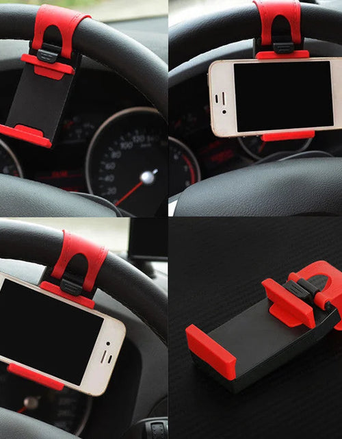 Load image into Gallery viewer, Car Steering Wheel Phone Clip Mount Holder Universal Kit Bike Auto Camera GPS Stand Bracket Car Interior Accessories