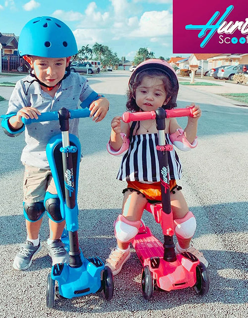Load image into Gallery viewer, HURFS56.5 - Scoot Kid 3-Wheel Kids Scooter - Child & Toddler Toy Scooter with Built-In LED Wheel Lights, Fold-Out Comfort Seat (Ages 1+)