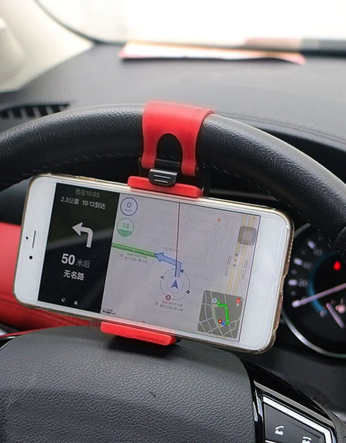 Load image into Gallery viewer, Car Steering Wheel Phone Clip Mount Holder Universal Kit Bike Auto Camera GPS Stand Bracket Car Interior Accessories