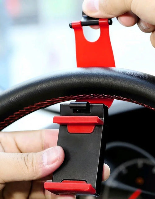 Load image into Gallery viewer, Car Steering Wheel Phone Clip Mount Holder Universal Kit Bike Auto Camera GPS Stand Bracket Car Interior Accessories