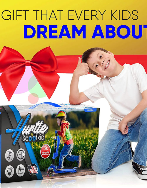 Load image into Gallery viewer, HURFS56.5 - Scoot Kid 3-Wheel Kids Scooter - Child & Toddler Toy Scooter with Built-In LED Wheel Lights, Fold-Out Comfort Seat (Ages 1+)