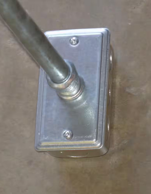 Load image into Gallery viewer, 4 In. H X 2 In. W Steel Metallic, 1-Gang Electrical Box Cover with 1/3 In. KO (1-Pack)