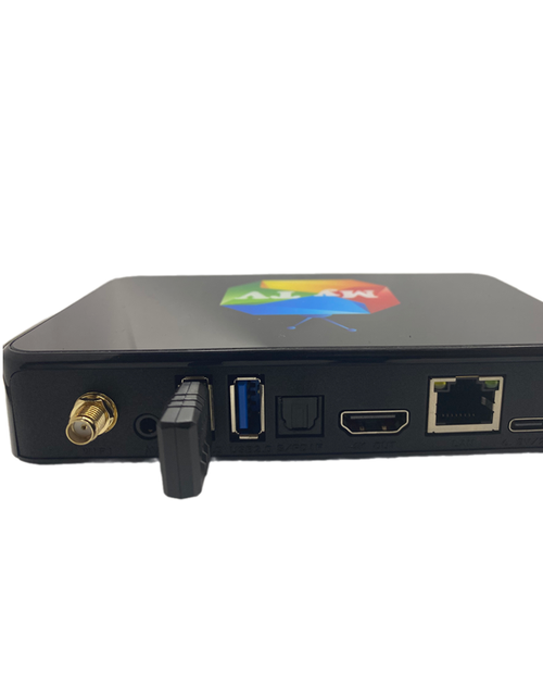 Load image into Gallery viewer, MY TV HS818 PRO Android TV Box. 6 Months Free 4500 Worldwide Channels Included Caribbean. Plus Details When it Expired to Renew. 5G WiFi, 4K Ultra HD, Quad Core Android 9.1/Linux, Voice Control.
