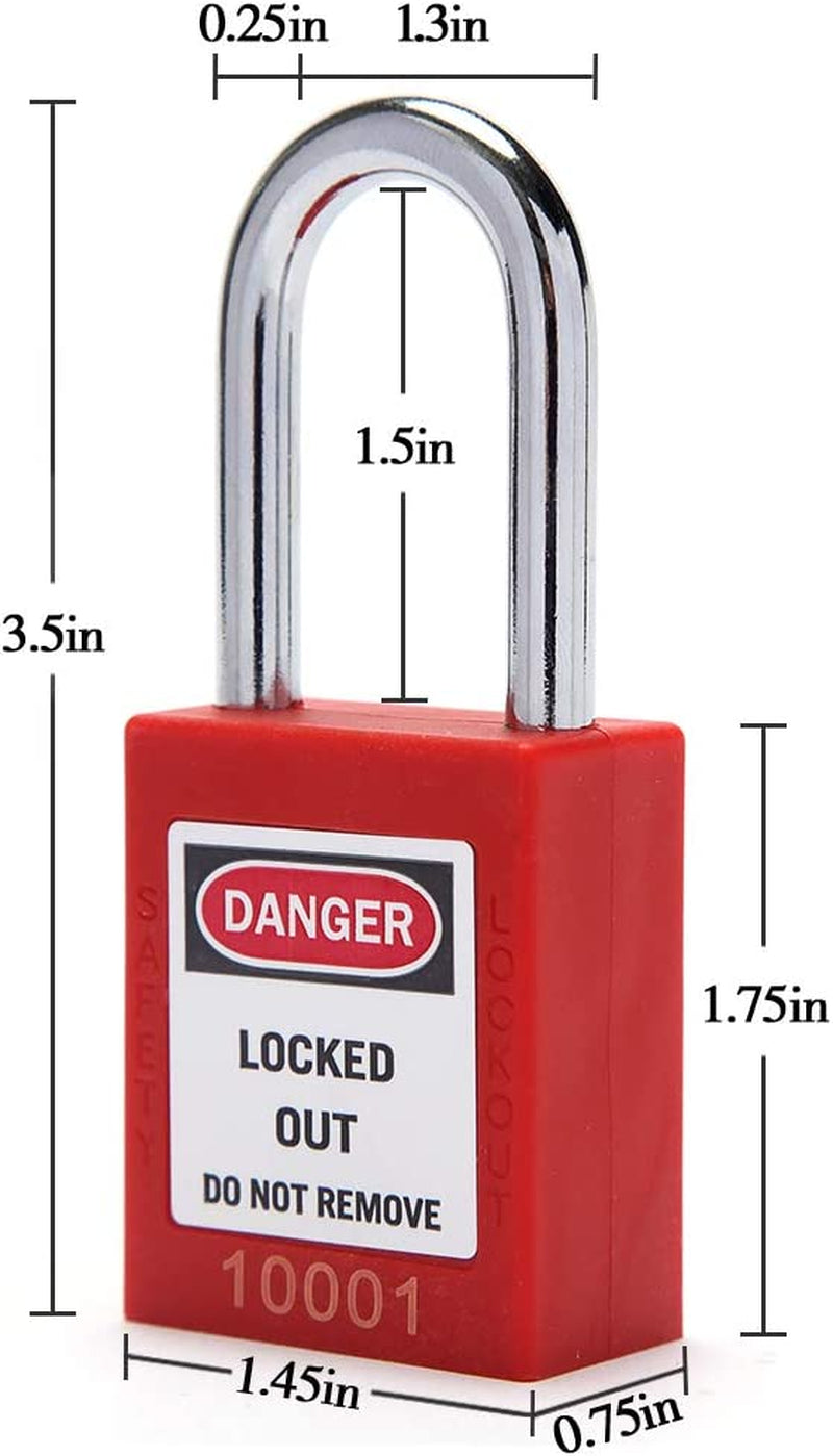 Lockout Tagout Locks Lockout Locks Keyed Different Safety Padlocks Loto Locks for Lock Out Tag Out (10,Red)