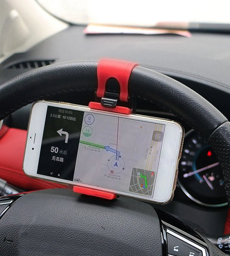 Car Steering Wheel Phone Clip Mount Holder Universal Kit Bike Auto Camera GPS Stand Bracket Car Interior Accessories