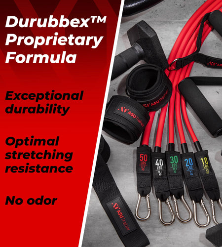 Resistance Bands Tube Workout Bands with Handles Ankle Straps and Door Anchor 5 Exercise Bands