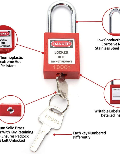 Load image into Gallery viewer, Lockout Tagout Locks Lockout Locks Keyed Different Safety Padlocks Loto Locks for Lock Out Tag Out (10,Red)

