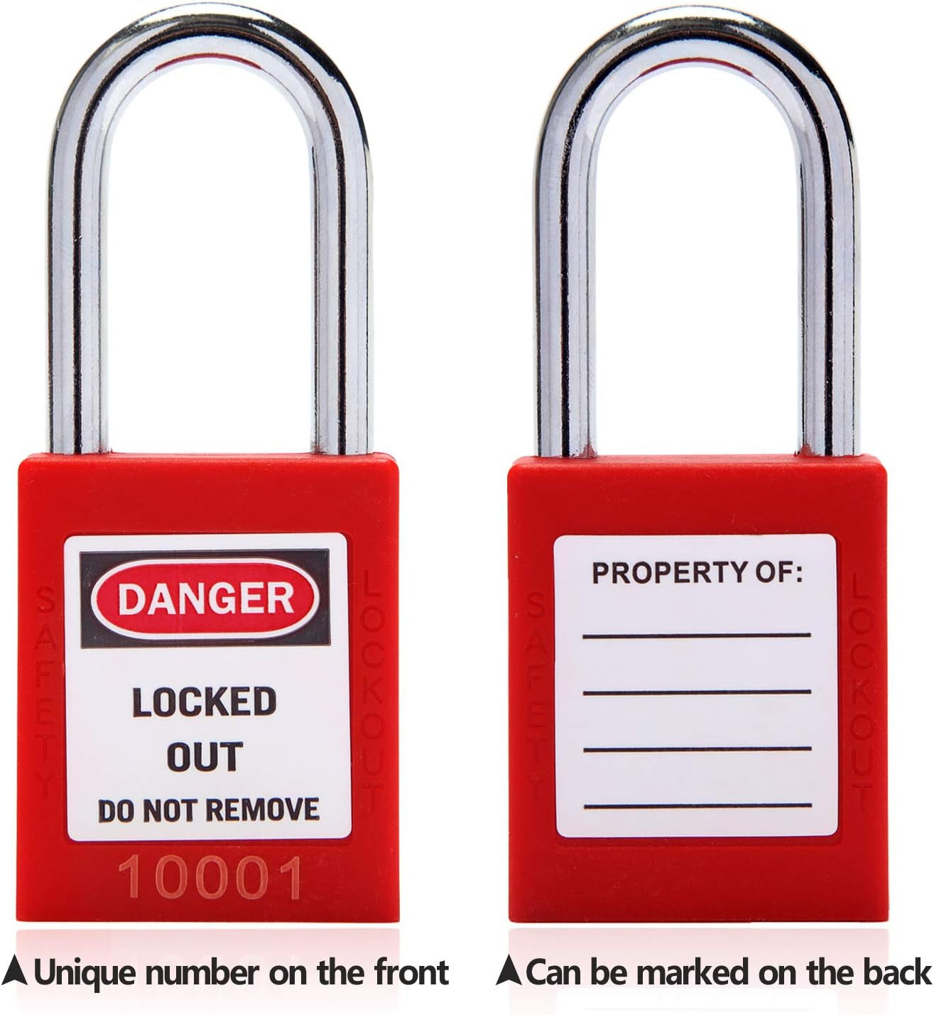 Lockout Tagout Locks Lockout Locks Keyed Different Safety Padlocks Loto Locks for Lock Out Tag Out (10,Red)