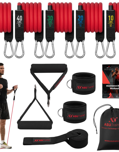 Load image into Gallery viewer, Resistance Bands Tube Workout Bands with Handles Ankle Straps and Door Anchor 5 Exercise Bands
