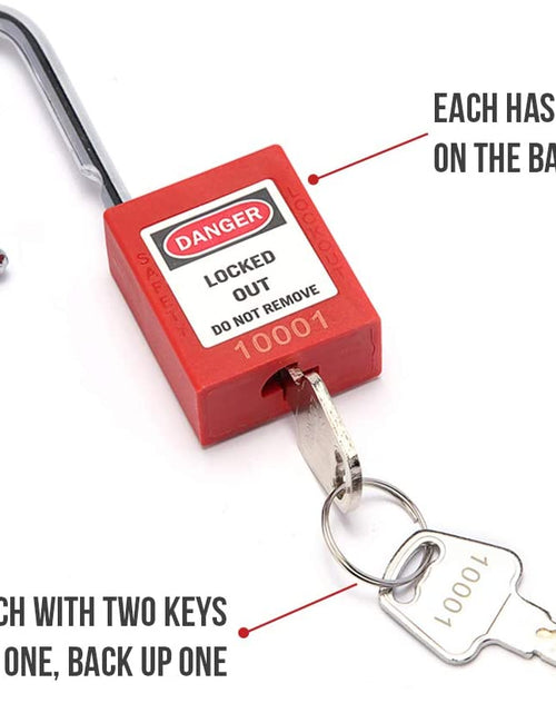 Load image into Gallery viewer, Lockout Tagout Locks Lockout Locks Keyed Different Safety Padlocks Loto Locks for Lock Out Tag Out (10,Red)
